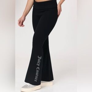 Juicy Couture Black Flare Pants with Silver Logo